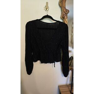 F21 Wrap Around Black Top | Size M